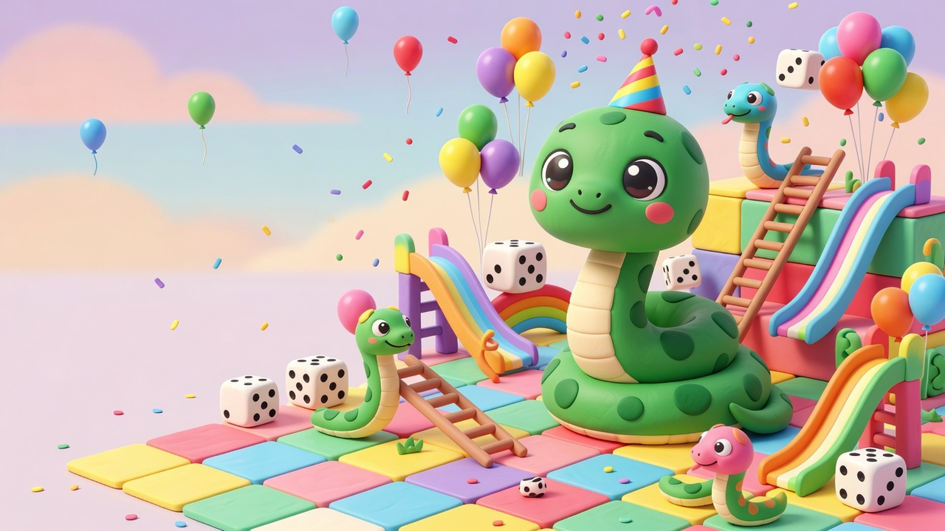 Noodle Party — Snakes & Ladders with mini-games